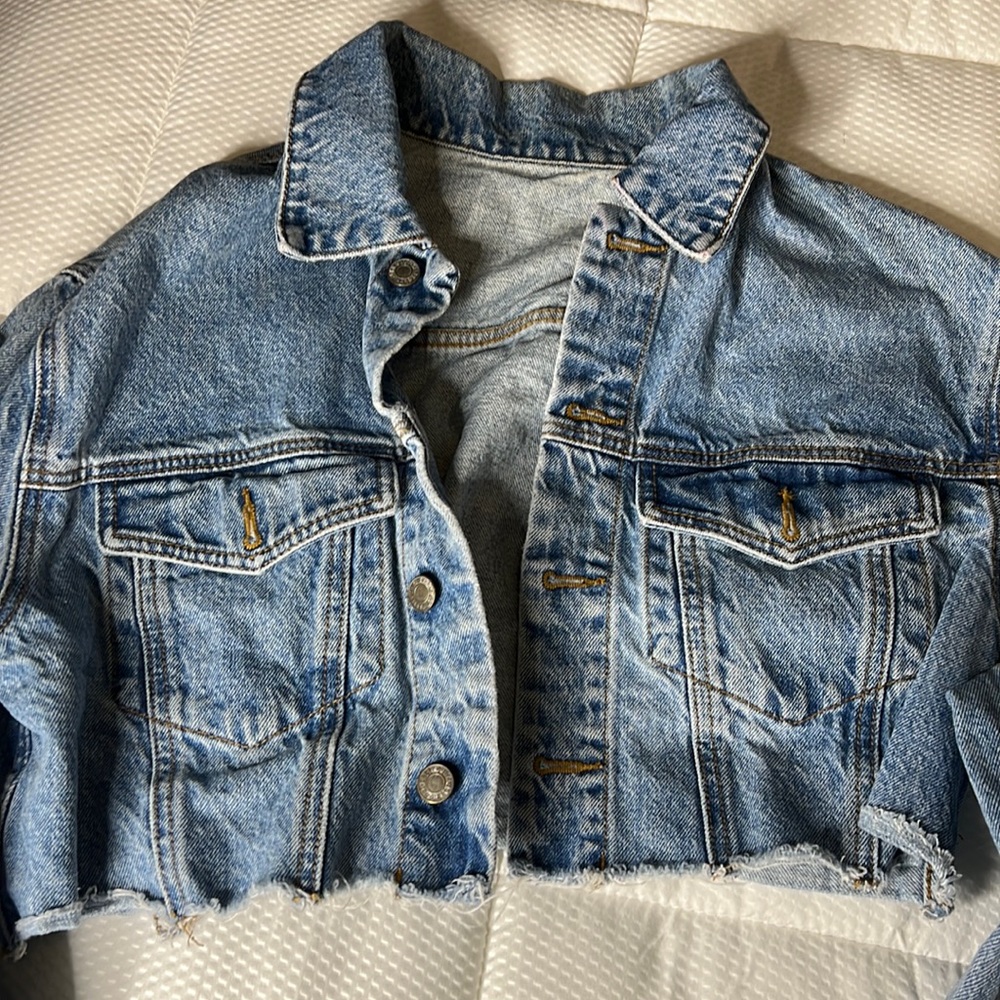 cropped jean jacket